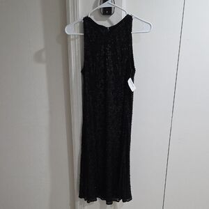 Carmen Marc Valvo Black Sequin Dress